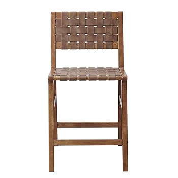 Amazon.com: Faux Leather Woven Counter Stool 24